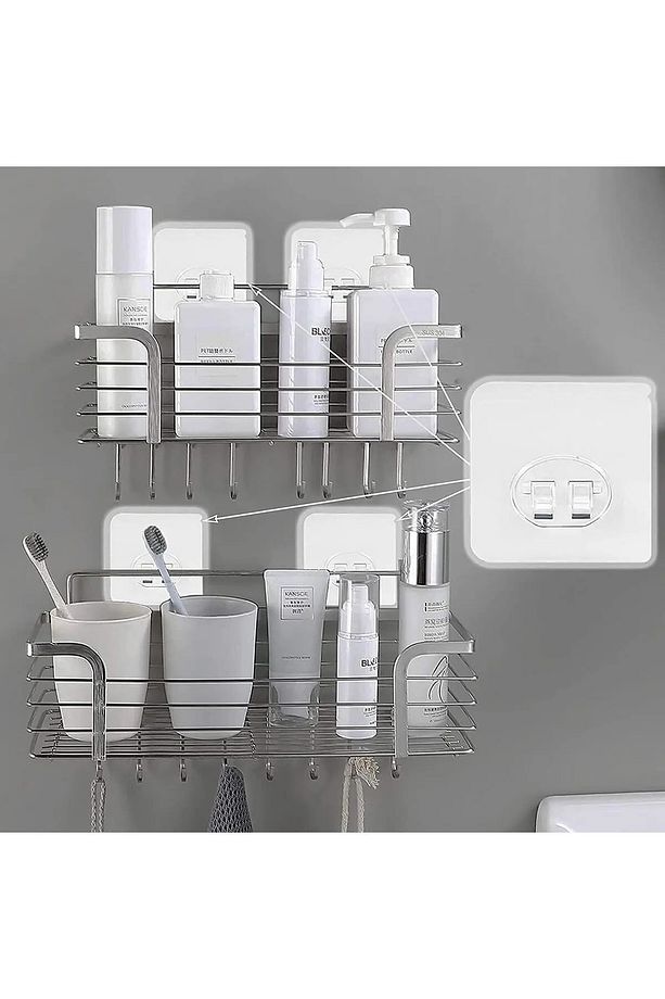 10 Adet Süper Güçlü Yapışkanlı Banyo Askısı Yedek Sticker Raf Tutucu Askı Kanca - 4