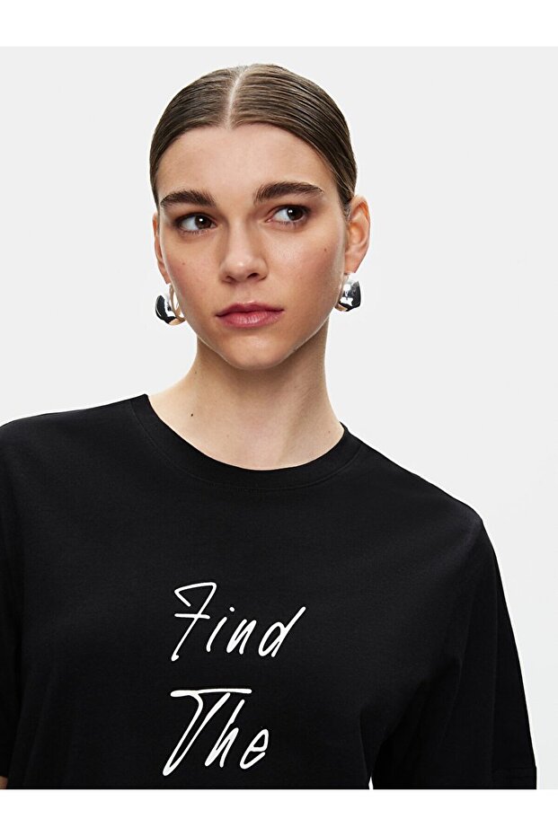 Regular Siyah T-shırt - 4