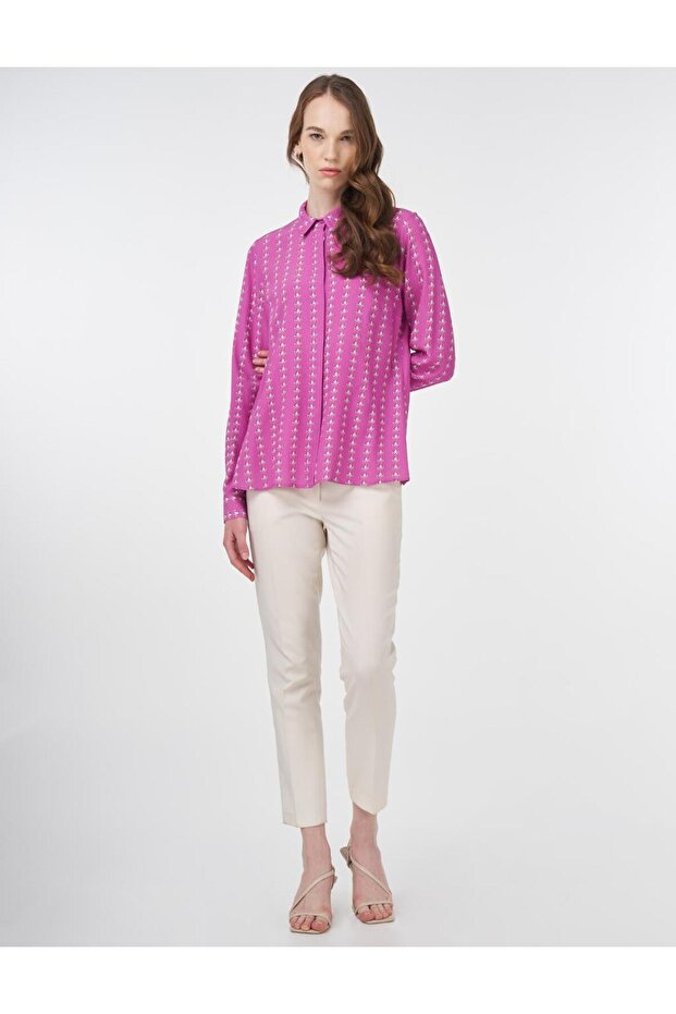 بلوزة لزجة منقوشة كاندي بينك - 2