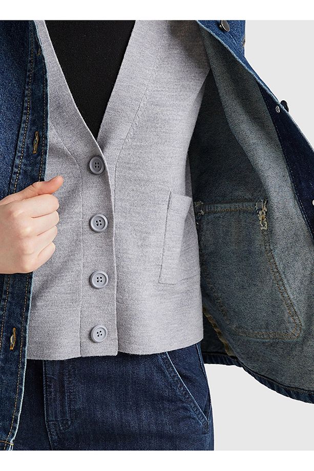 Oversized Koyu Mavi Kadın Ceket 296XDN07R - 2