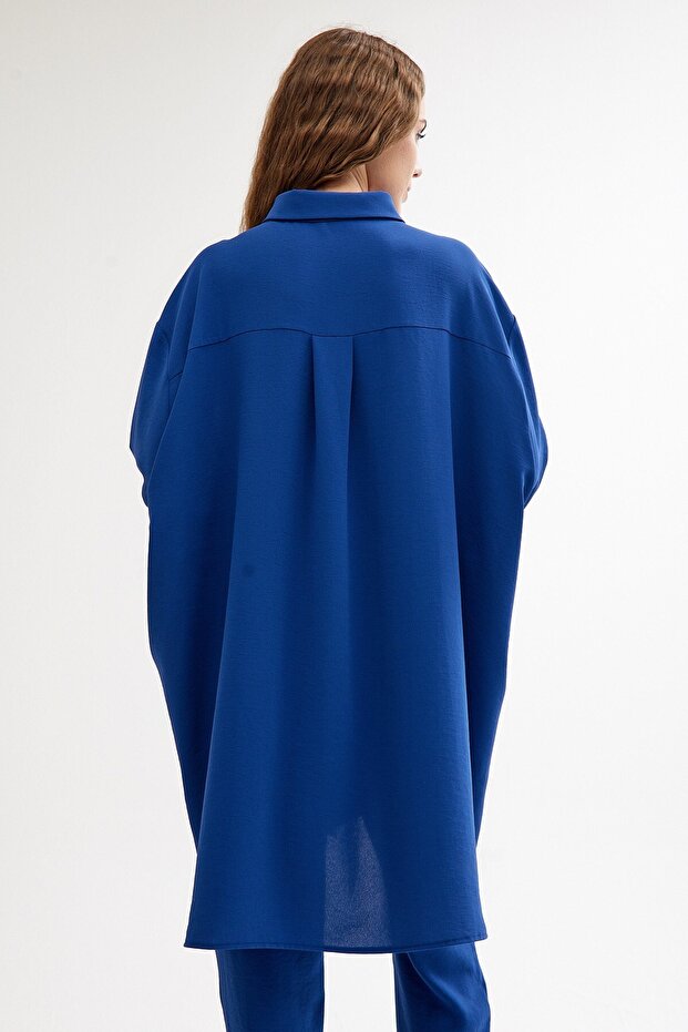 Oversize Gömlek Mavi - 3