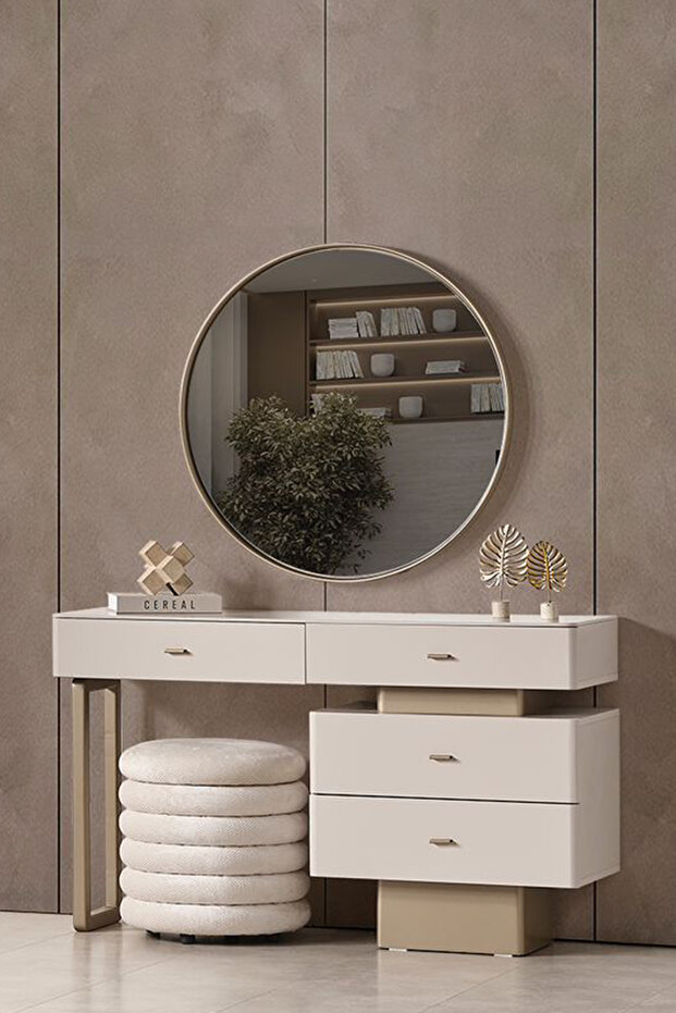 Silvar Aynalı Puflu Şifonyer - 1