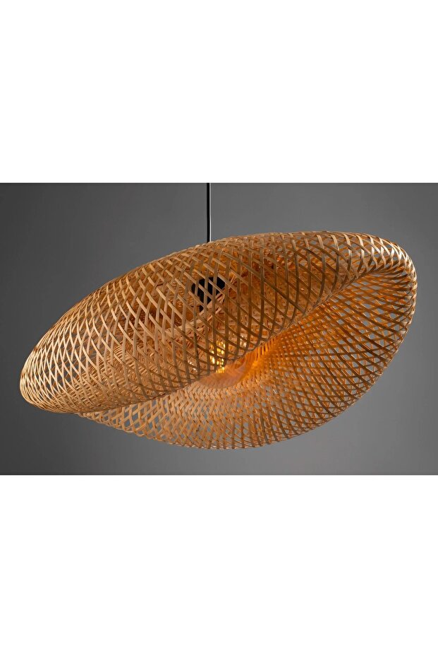 Cowboy Model Tekli Rattan Bambu Modern Tasarım İskandinav Bohem Sarkıt Avize - 5