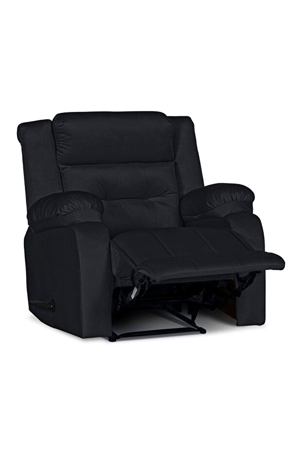 MNZ3 | Velvet Rocking & Rotating Recliner Chair - Dark Grey Lazy Vibes - 2