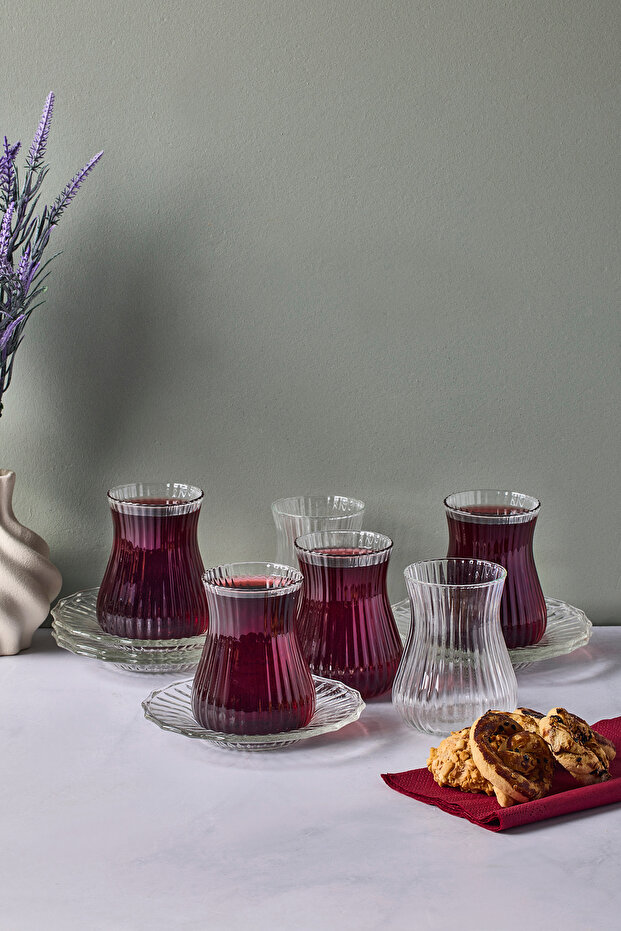 Mudanya 12 Piece Glass Tea Set 170 ml