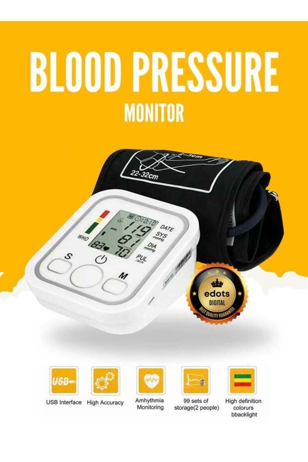 Digital Blood Pressure (BP) Monitor | Warranty - 6 Months | LCD Display & Voice Function A