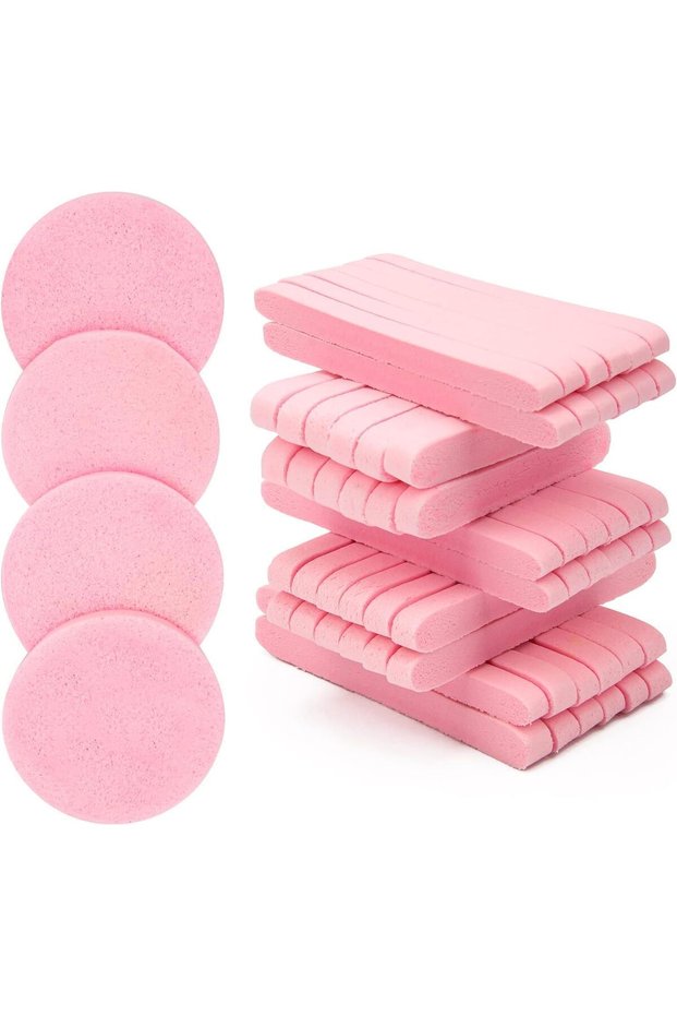 60 PCS Compressed Facial Sponges, Beautician Cosmetic Round Face Washing Women's Facial Sponges,