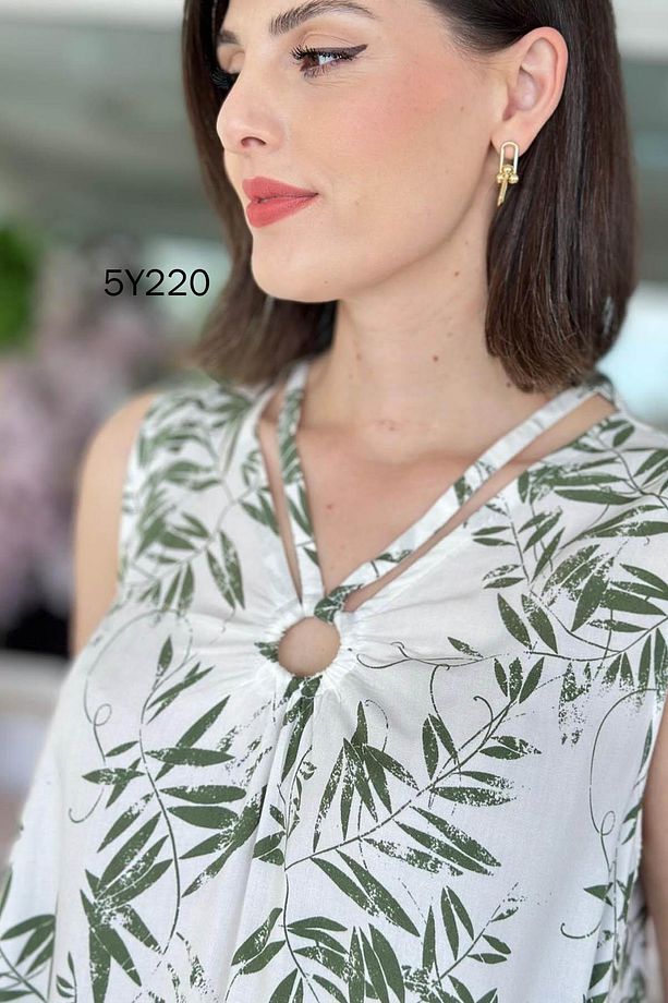 Sıfır Kol Halka Detay Elbise 5y220 - 5