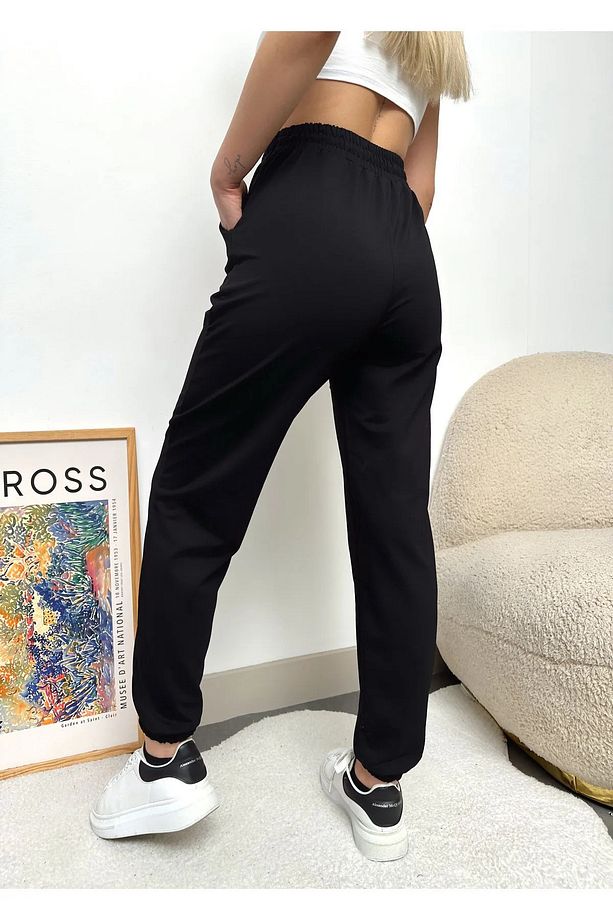 LCWAIKIKI Basic Yeni Siyah Beli Lastikli Düz Jogger Yazlık Eşofman Altı - 2