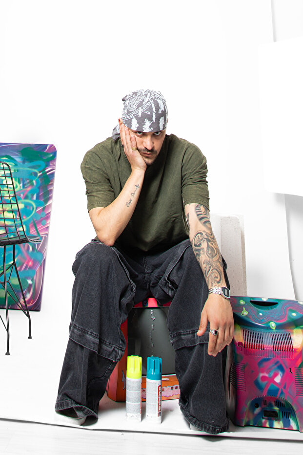 Yıkamalı Yeşil Basic Oversize Unisex Tshirt - 5