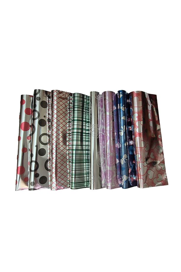 50 Adet 17x25 Desenli Yapışkanlı Metalize Hediye Poşeti - 4