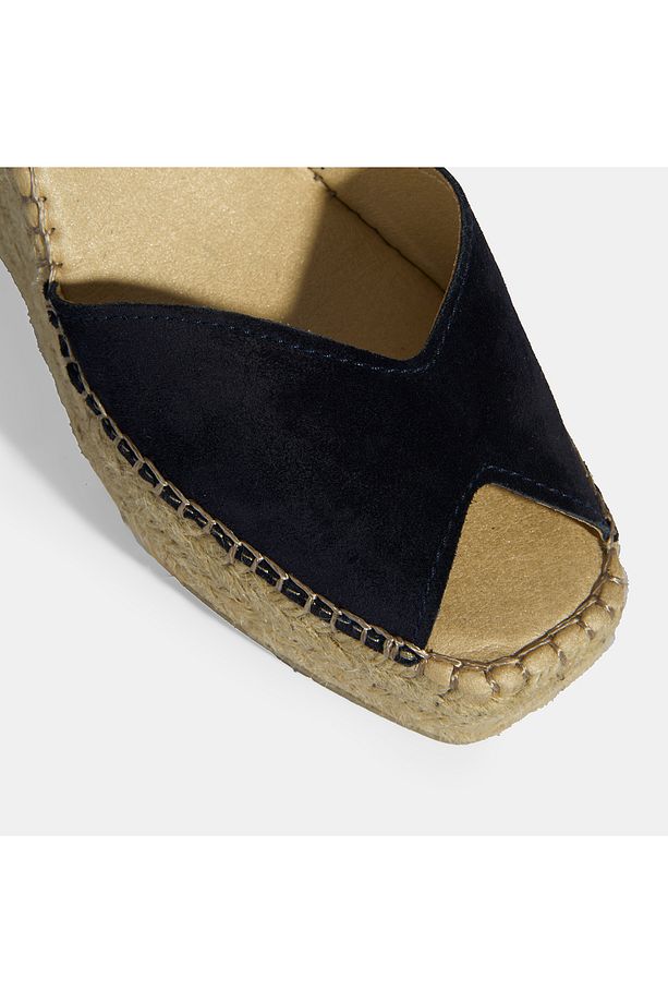 Lacivert Kadın Toka Detaylı Dolgu Topuklu Süet Espadril - 8