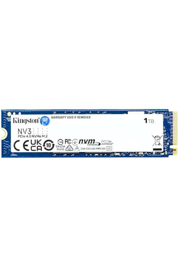 محرك أقراص الحالة الصلبة الداخلي NV3 PCIe 4.0 ذاكرة ثابتة Kingston، سعة 1 تيرابايت، M.2 22 × 80 مم، طراز SNV3S/ - 2