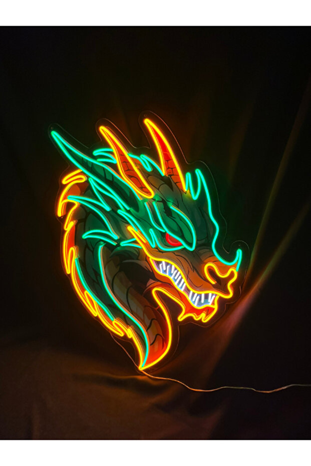 Baskılı Ejderha Neon Tabela Gaming - 1