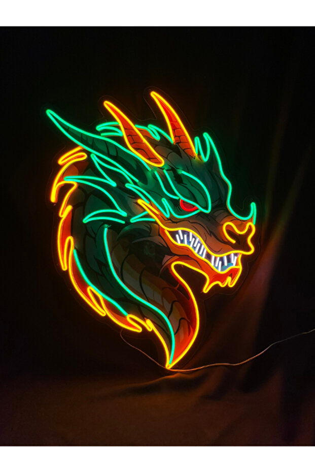 Baskılı Ejderha Neon Tabela Gaming - 3