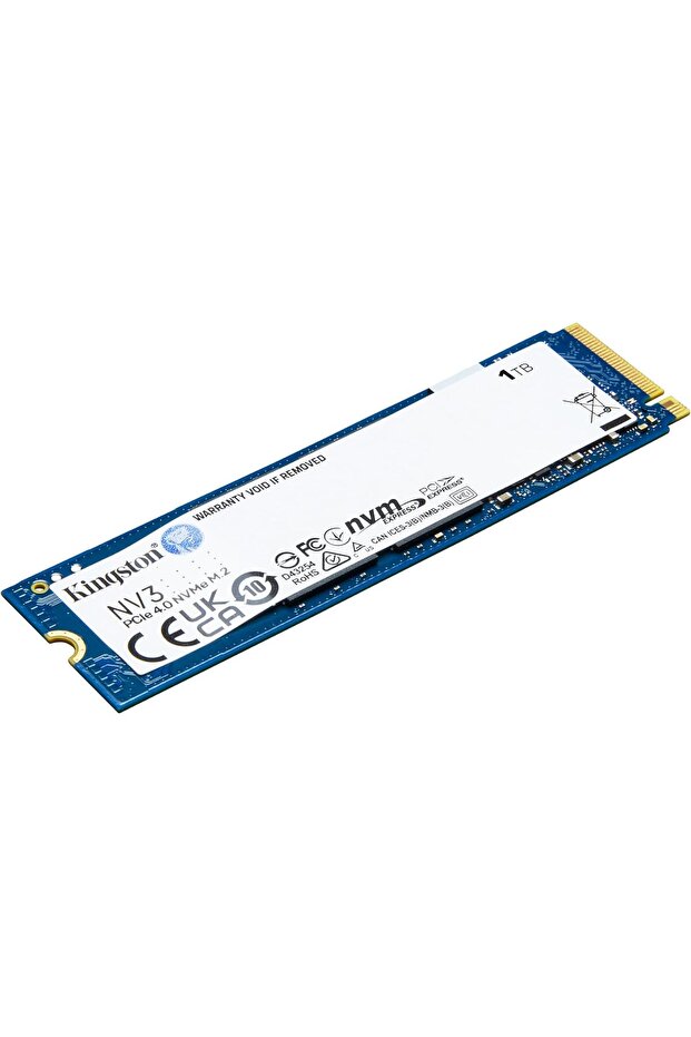 محرك أقراص الحالة الصلبة الداخلي NV3 PCIe 4.0 ذاكرة ثابتة Kingston، سعة 1 تيرابايت، M.2 22 × 80 مم، طراز SNV3S/ - 3