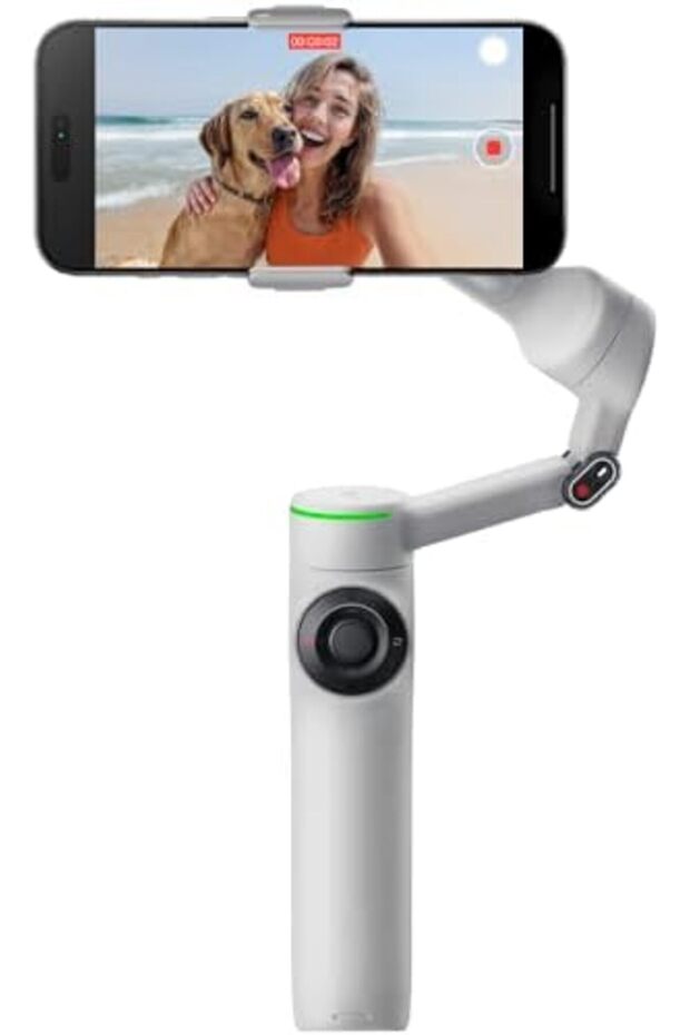 Flow 2 Pro Grey - Foldable AI Phone Gimbal, Multi-Person & 360º Pan Tracking, Built-in Tri