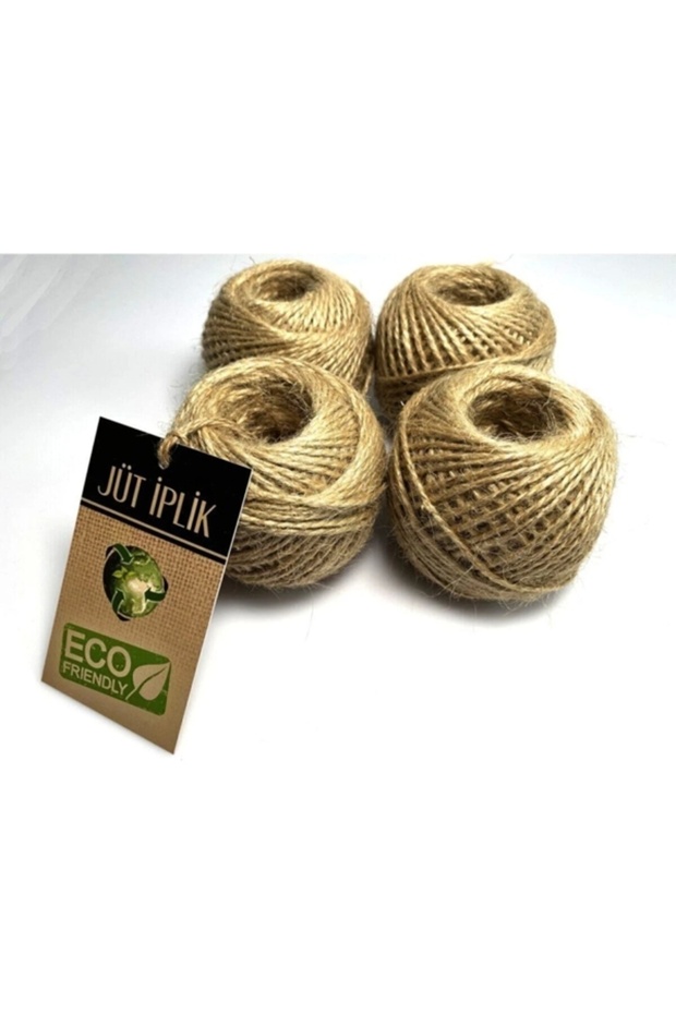 100 gr Jüt Iplik-4'lü ( Jüt Ip ),Hasır Ip , Kırnap Ip , Doğal Ip , Çuval Ip - 1