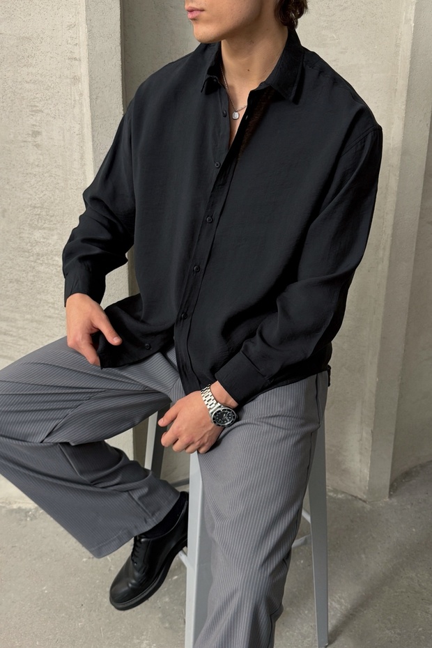 Erkek Oversize Modal Gömlek - 1