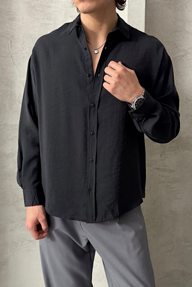 Erkek Oversize Modal Gömlek - 4