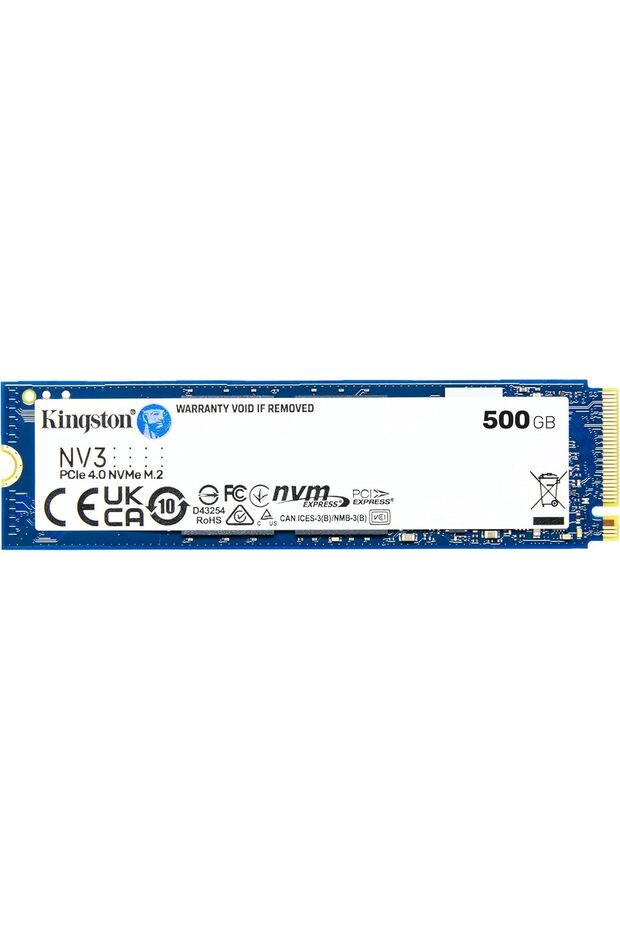 قرص SSD داخلي Kingston NV3 مع PCIe 4.0 - سعة 500 جيجابايت، M.2 2280