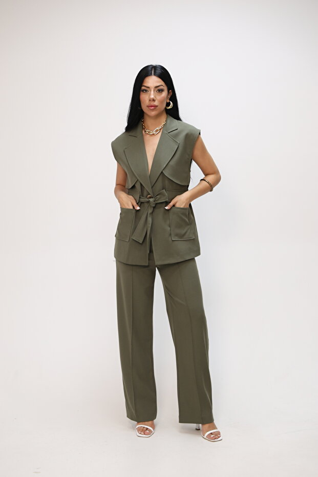Aller Detailed Belted Vest