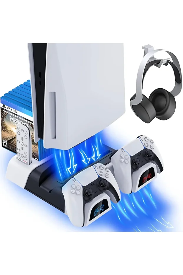 Hepu TP5-1511 PS5 Şarj ve Soğutucu Stand | DualSense Uyumlu Hızlı Şarj İstasyonu - 1