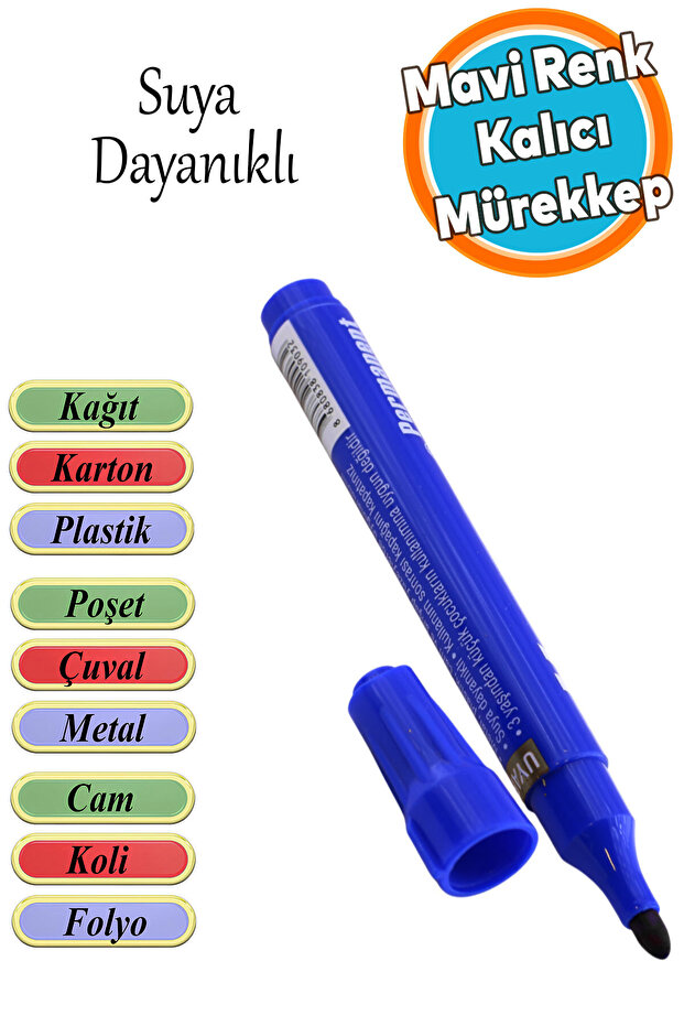 Waterproof Lasting No Dead End Parcel Pen Marking Marking Blue Pen Metal Glass Sack Foil