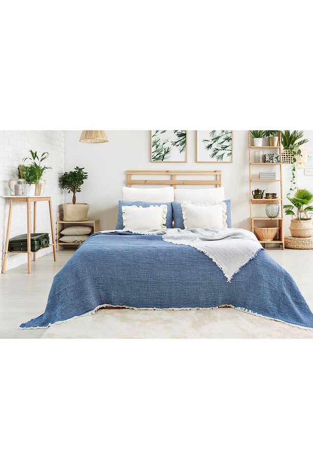 Tek Kişilik %100 Müslin Yatak Örtüsü,koltuk Örtüsü 160x240 Cm - 1