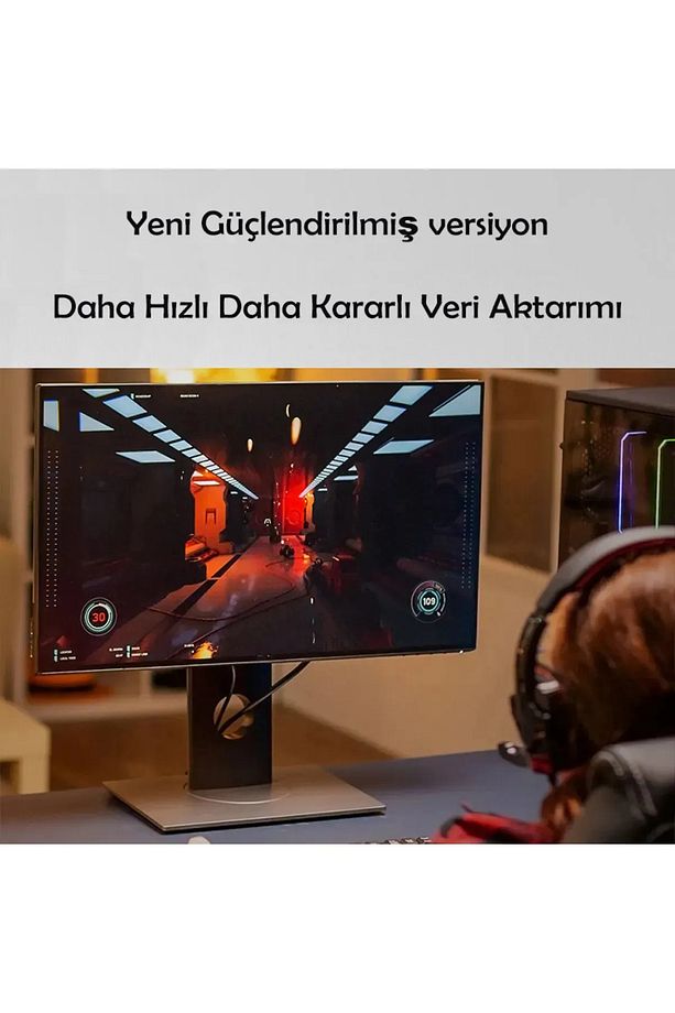 16K Displayport (DP) Görüntü Aktarım Kablosu 2 Metre V2.1 Bilgisayar Laptop Projektör Uyumlu - 5