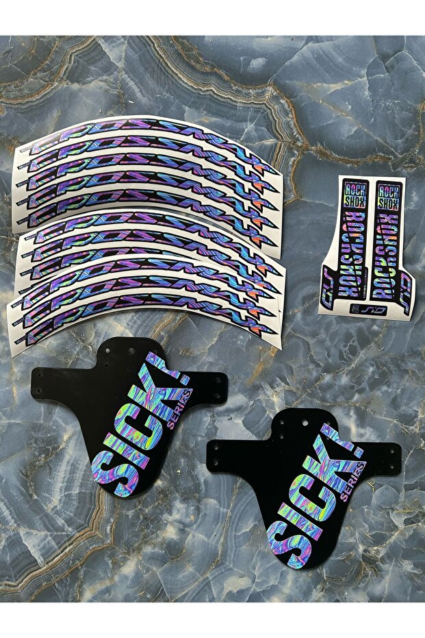Renkli Bisiklet Sticker Seti