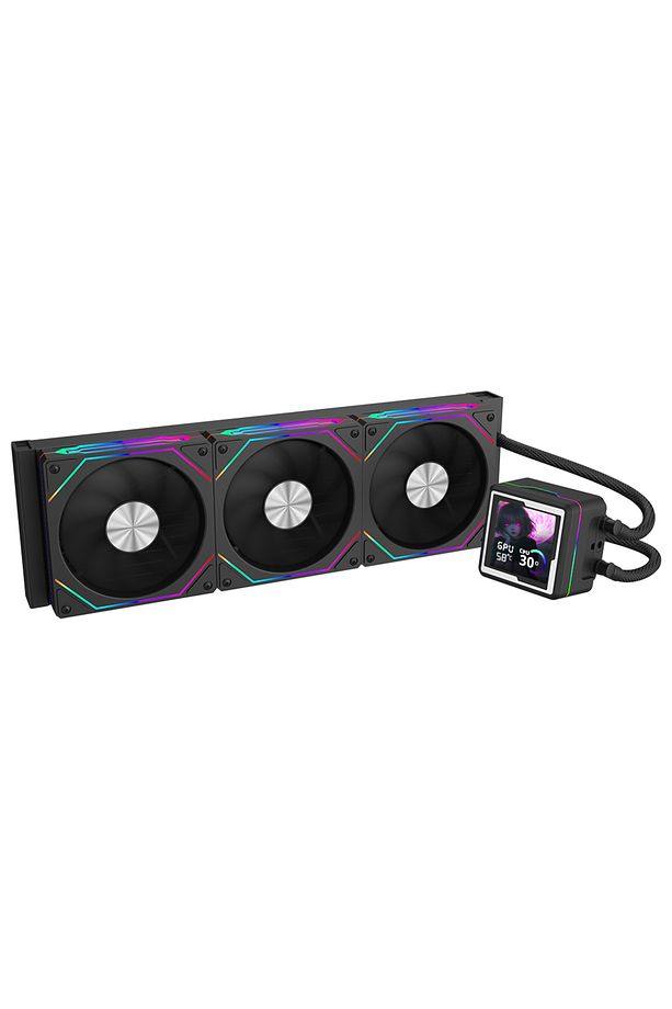 AquaForge 360 Intel-AMD 360MM LCD Ekranlı ARGB Siyah Sıvı Soğutucu - 2