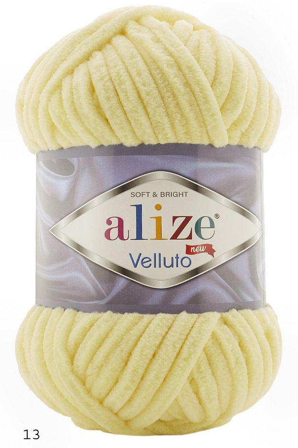 Velluto Kadife El Örgü Ipi 100 Gr Renk Kodu:açık Sarı-13-kadife Ip - 1