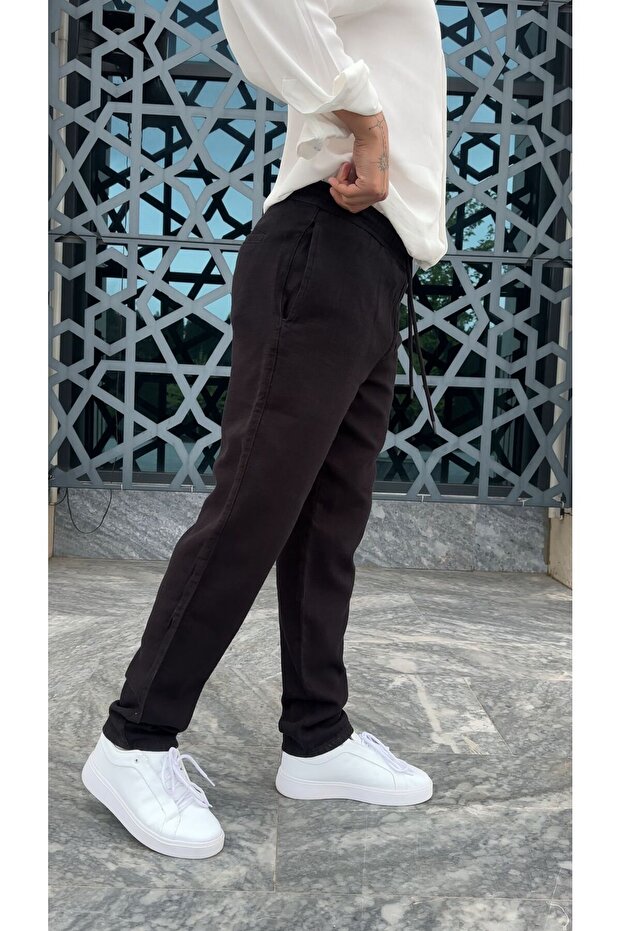 Regular Kalıp %100 Keten Pantolon - 3