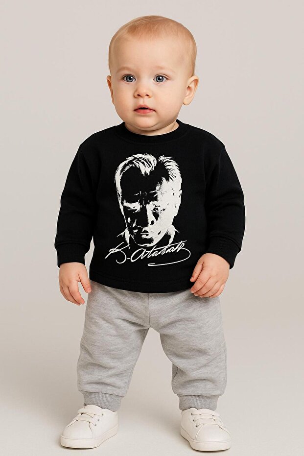 Ataturk Printed Unisex Cotton Baby Set