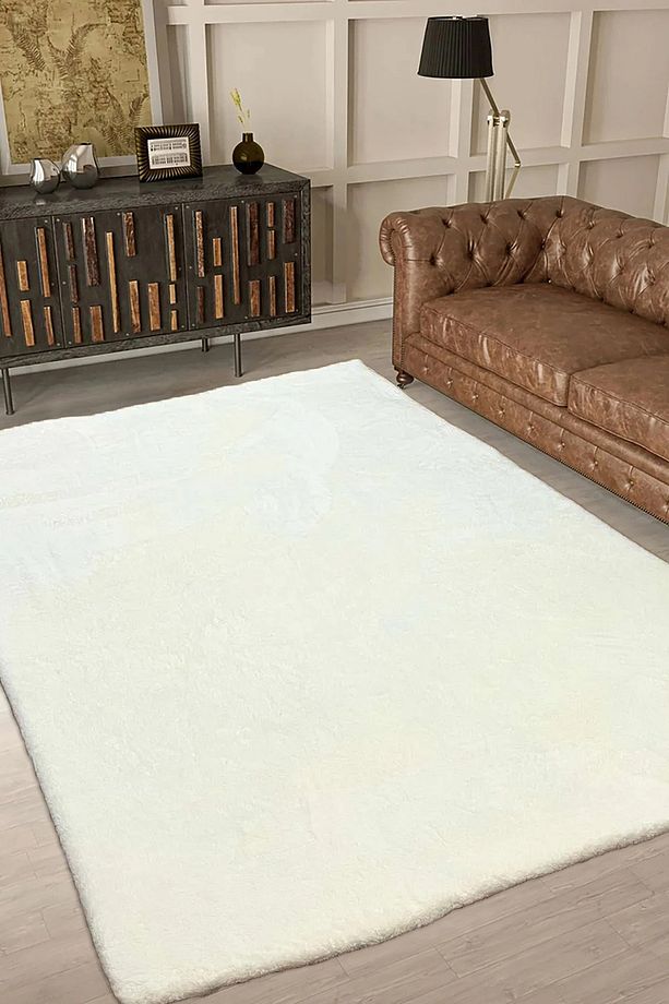 WELSOFT Yumuşak Dokulu Peluş Puffy Lastikli Halı Örtüsü - 2