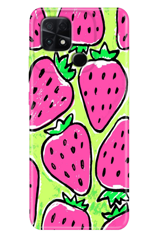 Poco C40 Case Colorful Themed Patterned Tpu Silicone Strawberry