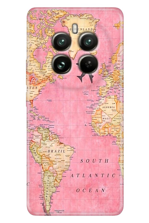 Realme 12 Pro (Rmx3842) Compatible Case Colorful Rubber Silicone Map