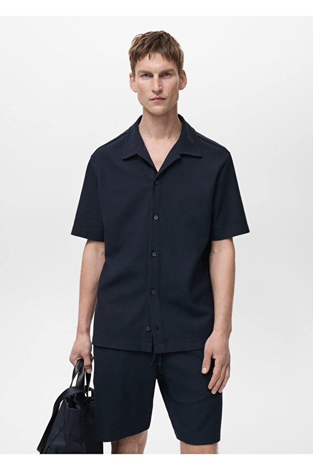 Kalıplı triko gömlek - 1