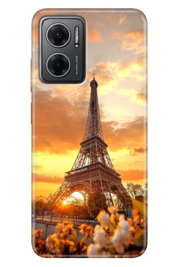 Xiaomi Redmi Note 11E Case Colorful Special Themed Patterned Silicone Tpu Eiffel
