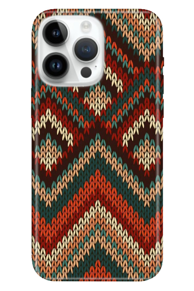 iPhone 16 Pro Max Case Silicone Pattern Printed Cover Zigzag