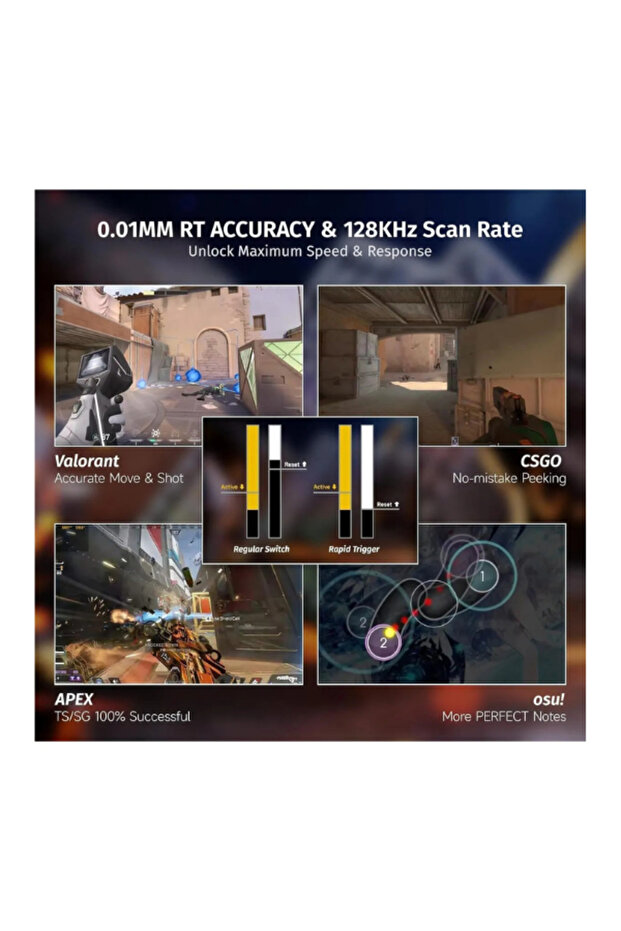 Attack Shark X68HE Rapid Trigger 0.125ms Manyatik Switch RGB App Uygulamalı Gaming Oyuncu Klavye - 4