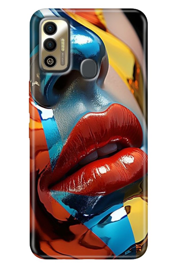 حافظة Tecno Spark 7 - 7T مصنوعة من مادة TPU ذات نمط ملون ومزخرف من السيليكون المزخرف من Tecno