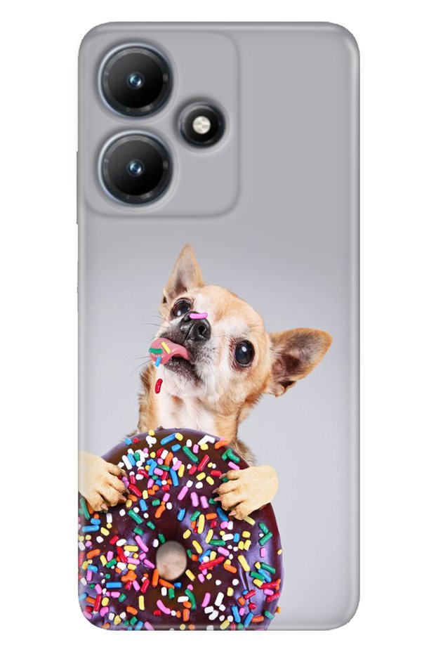 Infinix Hot 30I X669 Case Printed Flexible Silicone Cover Donut Dog