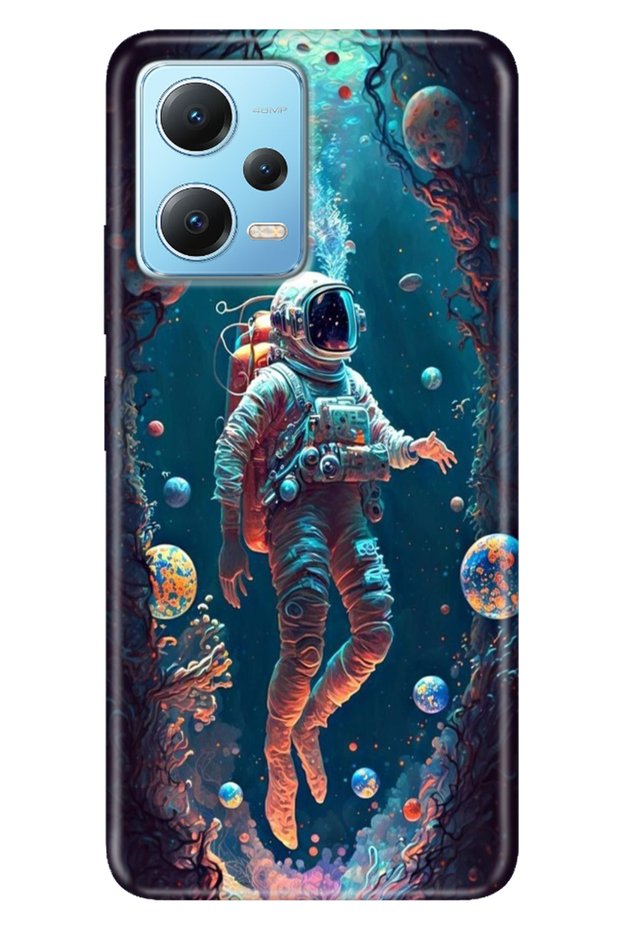 جراب Redmi Note 12 5G مطبوع عليه غطاء من السيليكون لرائد الفضاء