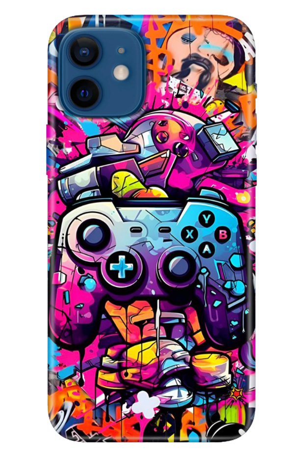 Silicone Gamer for Apple iPhone 12 Case Colorful Printed