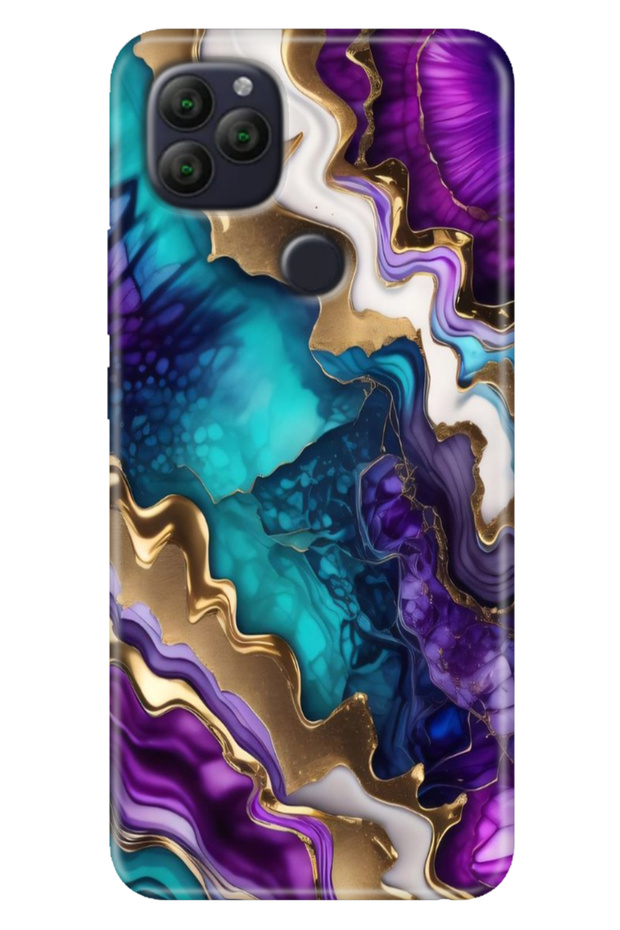 General Mobile Gm 22 - 22S Case Patterned Rubber Silicone Sharp Amethyst