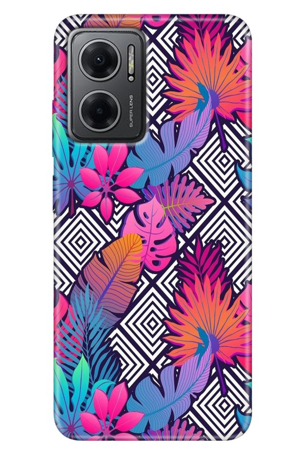 Xiaomi Redmi Note 11E Case Colorful Custom Themed Patterned Silicone Tpu Botanical