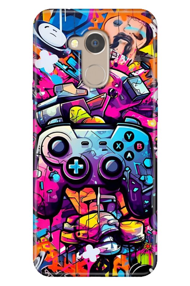 General Mobile GM 8 Compatible Case Patterned Silicone Colorful TPU UV Gamer