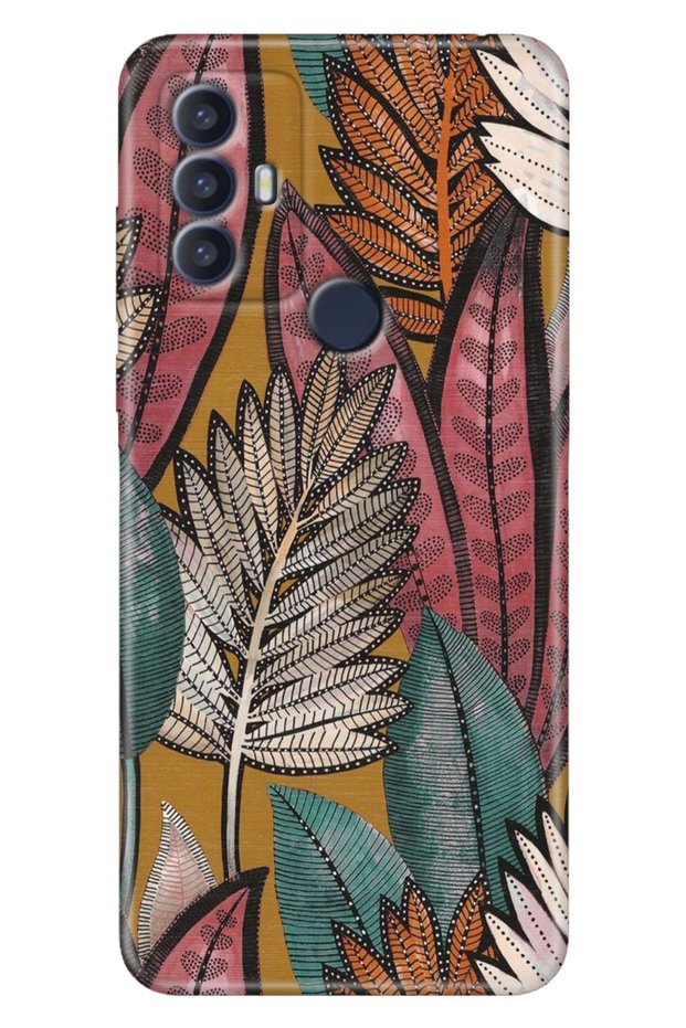 Tcl 30 Se Case Patterned Silicone Colorful Tpu Uv Leaves